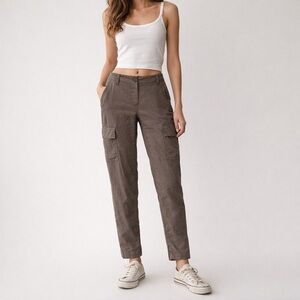 Theory Baja Crunch Cargo Pants Size 0 Brown Linen Minimal Grunge Y2K Utility